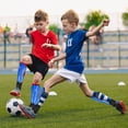 thumbnail image 4 of Espinilleras de fútbol, espinilleras con tobillera, espinilleras para adultos y niños, duraderas, ligeras, espinilleras, tobilleras de fútbol para niños,11 Feliz Sencillez, 4 of 5