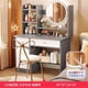 thumbnail image 1 of Girl Container Dressing Table Mirror Chair Wood Classic Dressing Table Led Lights Coiffeuses De Chambre Furniture Comfortable My Lux Decor Round, 1 of 30