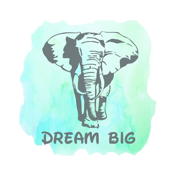 Animal Wall Decals for Children Playroom - Happy Elephant Standing Elephant DIY & Creativity Boy Girl Bedroom Wall Sticker - Size: 10 In x 10 In