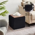 thumbnail image 1 of Loft Lyfe Fils de Coton 3-en-1 Pouf/pouf/table d'Extrémité, Noir, 1 of 7