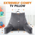thumbnail image 3 of Cheer Collection Kids Size Reading and Gaming Pillow with Armrest - Plush Fiber Filled Backrest Pillow, 3 of 5
