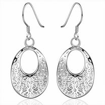 Sterling Silver Plated Earrings Drop Dangle Fish Hook Clasp L693