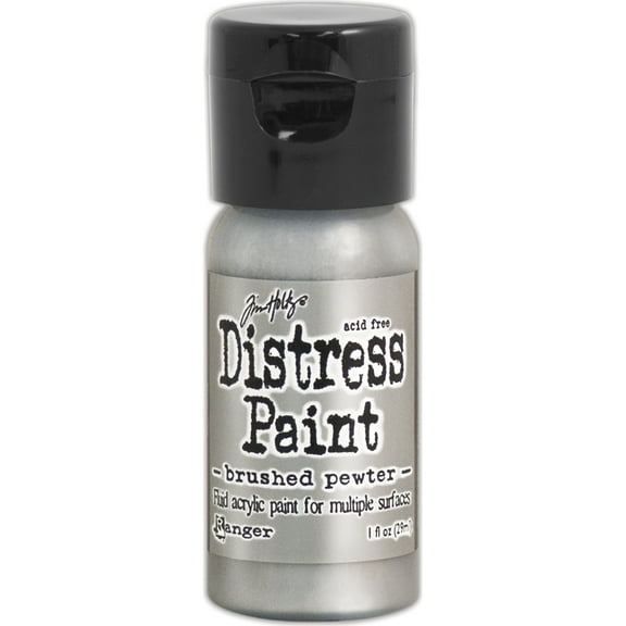 Tim Holtz Distress Paint Flip Top 1oz-Brushed Pewter