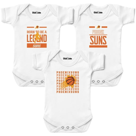 Newborn & Infant Chad & Jake White Phoenix Suns 3-Pack Bodysuit Set