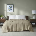thumbnail image 6 of Home Essence Knit Freshspun Basketweave Cotton Blanket, 108x90, King, Khaki, 6 of 7