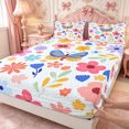 thumbnail image 5 of Manfei Flying Butterflies Queen Sheets 4 Pieces,Spring Garden Queen Sheet Sets,1 Flat Sheet,1 Fitted Sheet and 2 Pillowcases, 5 of 6