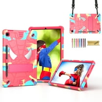 Dteck for iPad Air 5th/4th Gen Case iPad Pro 11 Case 2022/2021/2020/2018 with Pencil Holder, Heavy Duty Hybrid Shockproof Rugged Kids Case with Kickstand Crossbody Shoulder Strap,Rainbow