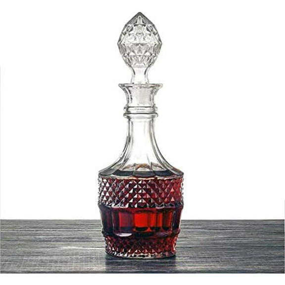 Liquor Decanter, Glass Decanter Bottle with Airtight Stopper, Wiskey Vodka Bourbon Decanter for Gift, Home, Bar, Party Decor, 27oz/800ml Clear