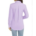 thumbnail image 3 of Siliteelon Long Sleeve Cotton Button Up Shirts for Women Formal Dressy Shirts Regular Fit Cotton Botton Down Shirt Light Purple, 3 of 7