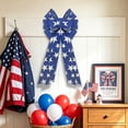 thumbnail image 5 of 4th of July Bow for Wreath - American Flag Star Bow with Streamers Creative Ornamentfor Indoor Outdoor Tree Topper Independence Day Party Decoration,22.83x11.02 Inch, 5 of 7