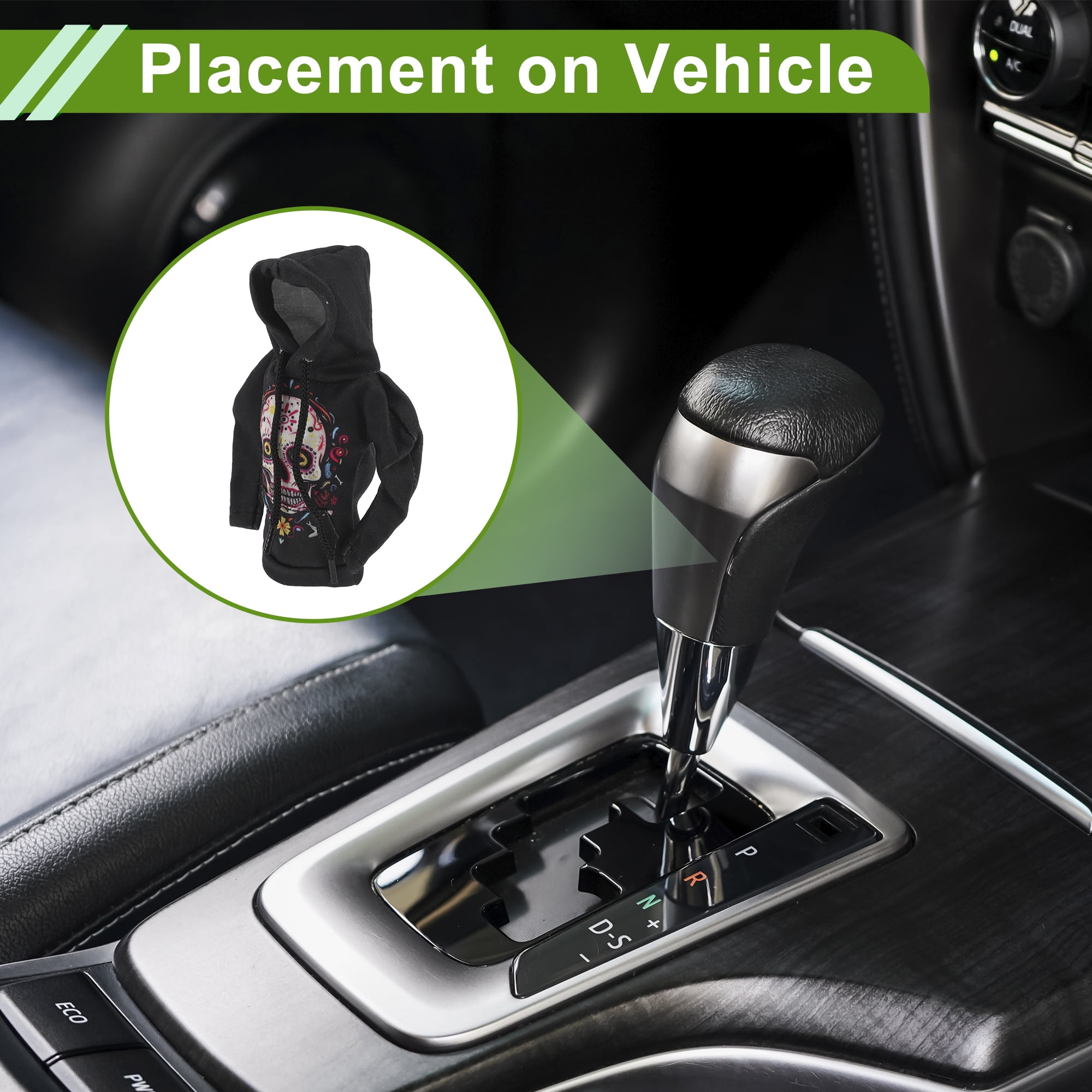 Unique Bargains Universal Gear Shift Knob Cover 4.33"x6.1" Black Polyester
