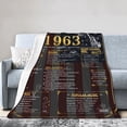 thumbnail image 2 of 60th Birthday Gifts for Men,1963 Birthday Gifts for Men,60th Birthday Blanket for Men,60th Anniversary Blanket,60th Wedding, Back in 1963 Blankets Gold 60x50, 2 of 6