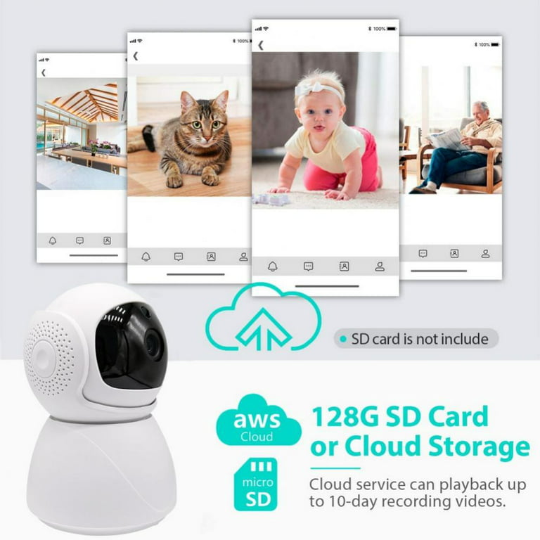 AOSU 2K Security Camera Indoor, Baby Monitor Pet Camera 360-Degree for Home  Security, WiFi Camera with 5/2.4 GHz Wi-Fi, One-Touch Calls, Smart Motion