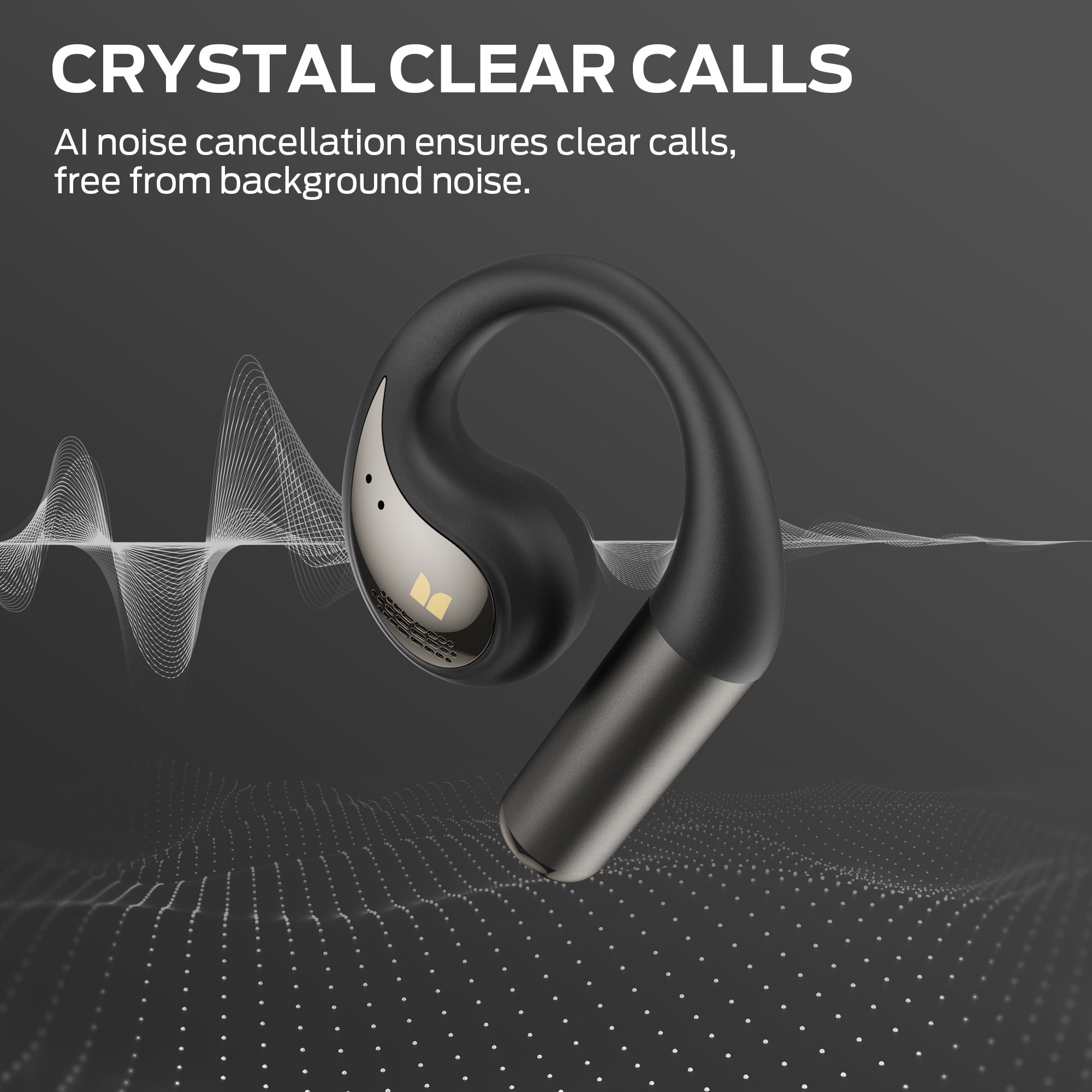 Monster Open Ear AC335 Headphones, Bluetooth 5.4 Wireless Headphones with Stereo Sound, 24H Playback, Crystal Clear Calls, Stylish Rotating Case with Lanyard, Sweat Resistant Open Ear Wireless Earbud