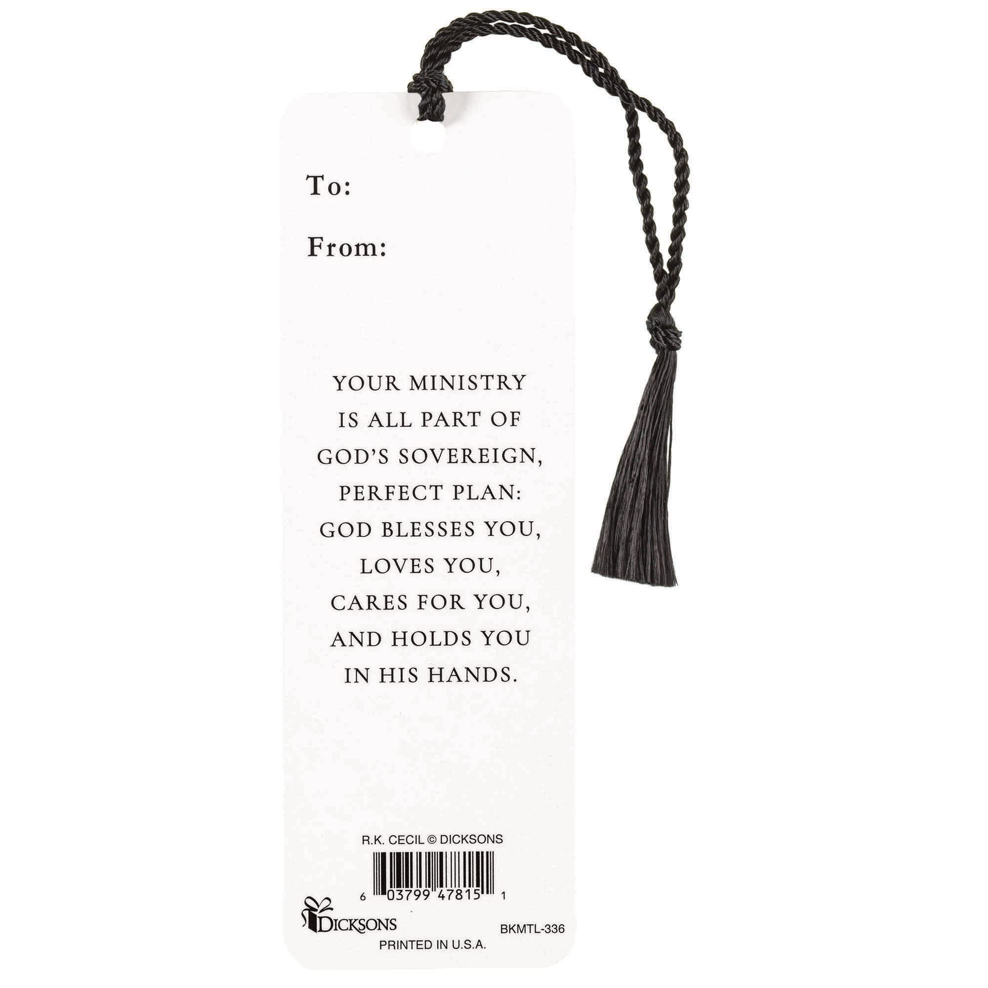 Dicksons Faithful Servant Cross Black 6 x 2 Laminated Cardstock Bookmark with Tassel Pack of 12