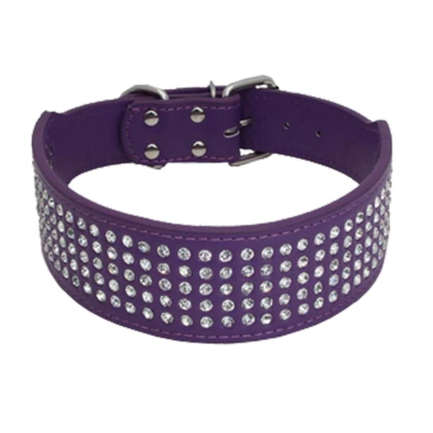 Collar para perro Berry Pet con diamantes de imitación, 5 filas de diamantes de cristal brillantes con incrustaciones de piel sintética Adepaton CPB-US-YY316-3
