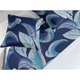 thumbnail image 2 of Leaves Bed Runner Set, Indigo Jungle Boho Vibes Leaf Pattern with Aquatic Colors Print, Decorative Bedding Scarf & 2 Pillow Shams for Hotels Homes, King, Dark Lavender and Turquoise, by Ambesonne, 2 of 3