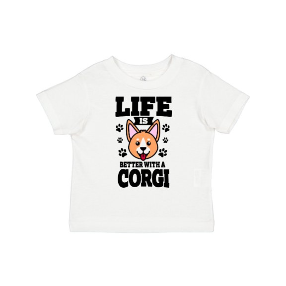 Inktastic Life is Better with a Corgi Boys or Girls Toddler T-Shirt
