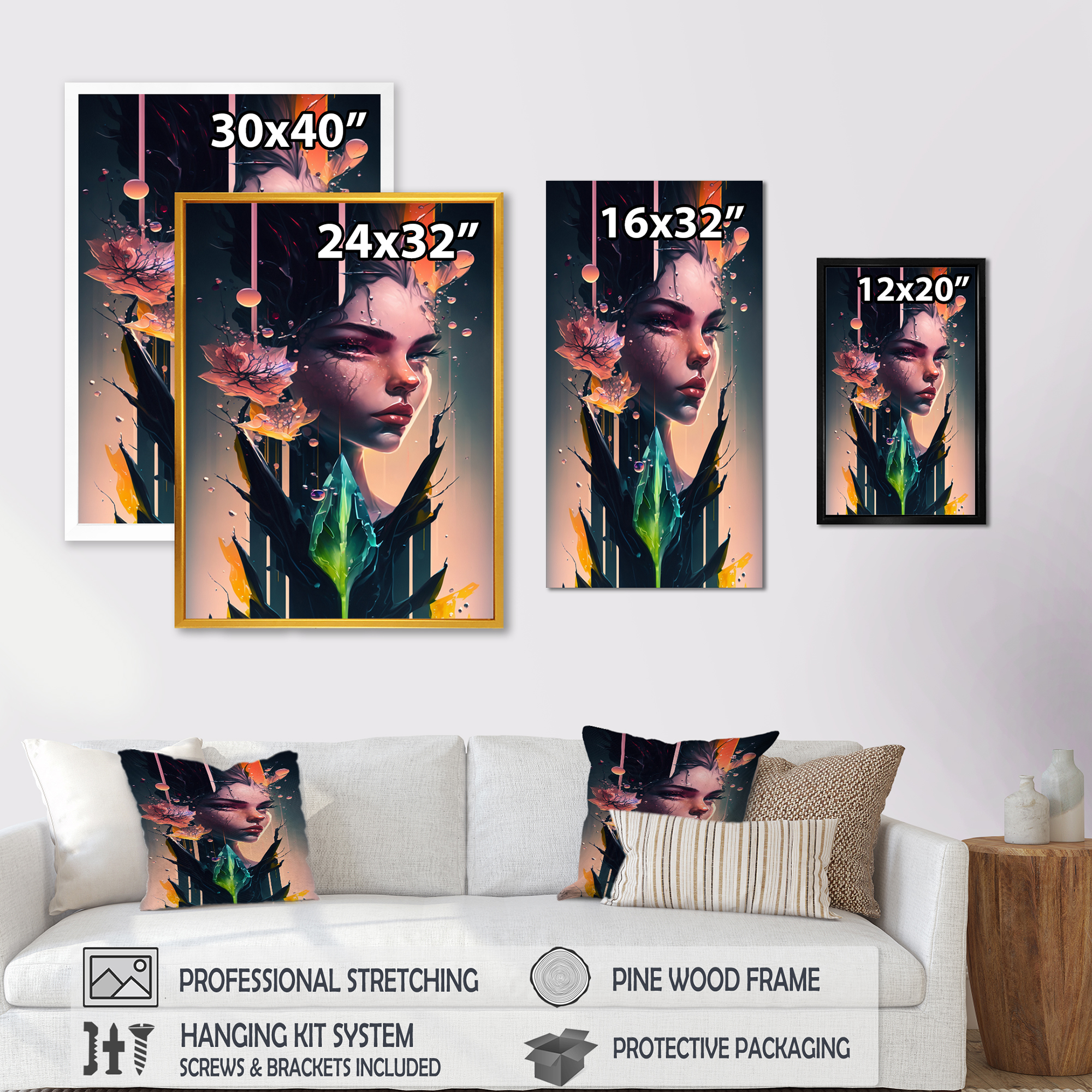 Designart Portrait Of Alien II Canvas Wall Art