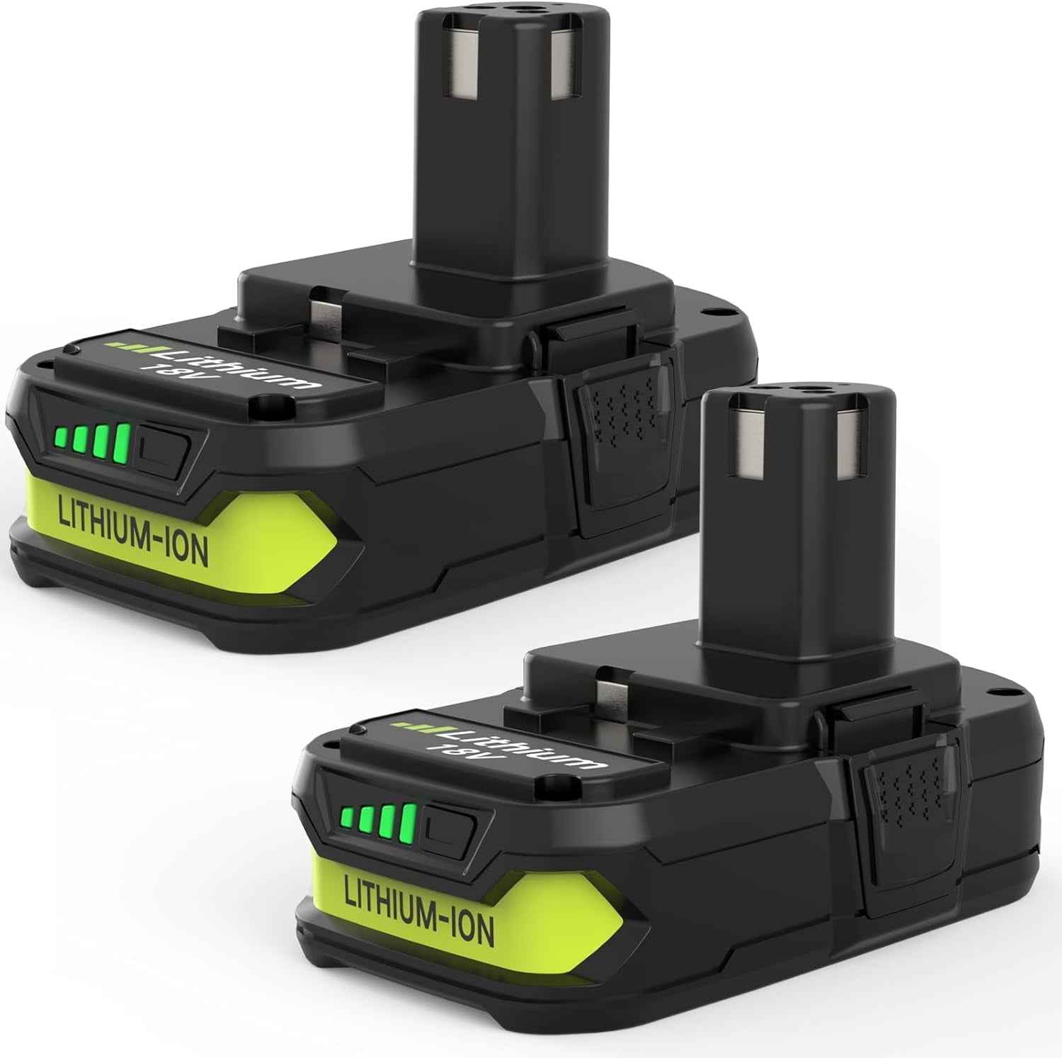 2 Packs Batterie 18V 5.0Ah Pour Ryobi One+ - Compatible P108, P107, RB18L50, Etc. - Autonomie Prolongée, Chargeur LED