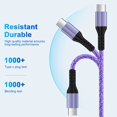 thumbnail image 6 of USB C Cables,USB C to USB C Cable 6ft 3 Pack FiveBox PD Fast USB Type C Charging Cord Nylon Braided USB C Charger Cables(Purple), 6 of 7