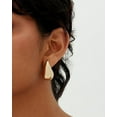 thumbnail image 5 of PAVOI 14K Gold Plated 925 Sterling Silver Post Teardrop Chunky Hoop Earrings | Lightweight Drop Yellow Earrings for Women | 31mm Designer Dupe Earrings, 5 of 7