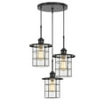 thumbnail image 2 of 60W X 3 Silverton Metal Glass Pendant Fixture (Edison Bulbs Not Included), Dark Bronze, 2 of 3