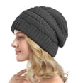 thumbnail image 1 of Most Popular Custom Brand Winter Thick Warm Wool Hair Cuffed Chunky Knitting Hat Women, 1 of 4