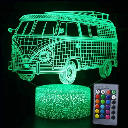 

Gostoto 3D Car Series LED illusions Night Light Table Stand Lamp Remote Touch Control Colour Changing