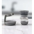 thumbnail image 3 of Brosse à Vaisselle Grise avec Distributeur de Liquide Vaisselle Rechargeable et Support de Rangement, 3 of 4