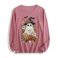 thumbnail image 2 of Karight Halloween Shirts for Women Long Sleeve Tshirts Ghost Spooky Season Graphic Crewneck Sweatshirts 2025, 2 of 7