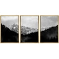 thumbnail image 3 of PixonSign Canvas Print Wall Art Set Dark Forest Covers The Snow Mountain Nature Wilderness Photography Realism Southwest Landscape Ultra Black and White for Living Room, Bedroom, Office - 16"x24"x3, 3 of 5