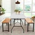 thumbnail image 2 of BIQWBIC 6ft Folding Table, Heavy Duty Foldable Table with Handle, Portable Fold-in-Half Utility Tables for Indoor & Outdoor Use Perfect for Camping BBQ Party Wedding Market Events, White, 2 of 8