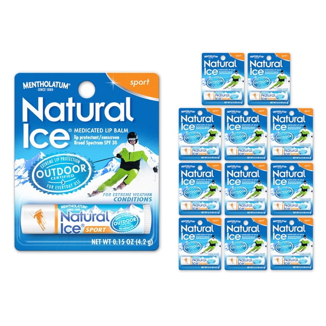 Bálsamo labial Natural Ice Sport Medication SPF 30, 4,2 g (x12)