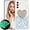 White, variant on Luminous Glow in The Dark Case for Samsung Galaxy S24 FE, TPU Soft Bling Glitter Cover with Heart-Shaped Makeup Mirror, Fluorescent Shine Slim Protective Case for Galaxy S24 FE YGJ-Blue
