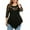 Black, variant on Womens Tops ,Plus Size Women Solid Floral Lace Asymmetric Three Quarter Tops Blouse Black XXXXXL