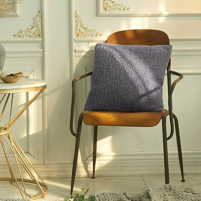 Curly Faux Decorative Throw Pillow Covers Soft Cushion Case With Zipper Cozy Pillowcase For Home Living Room Couch Bedroom Bed Sofa