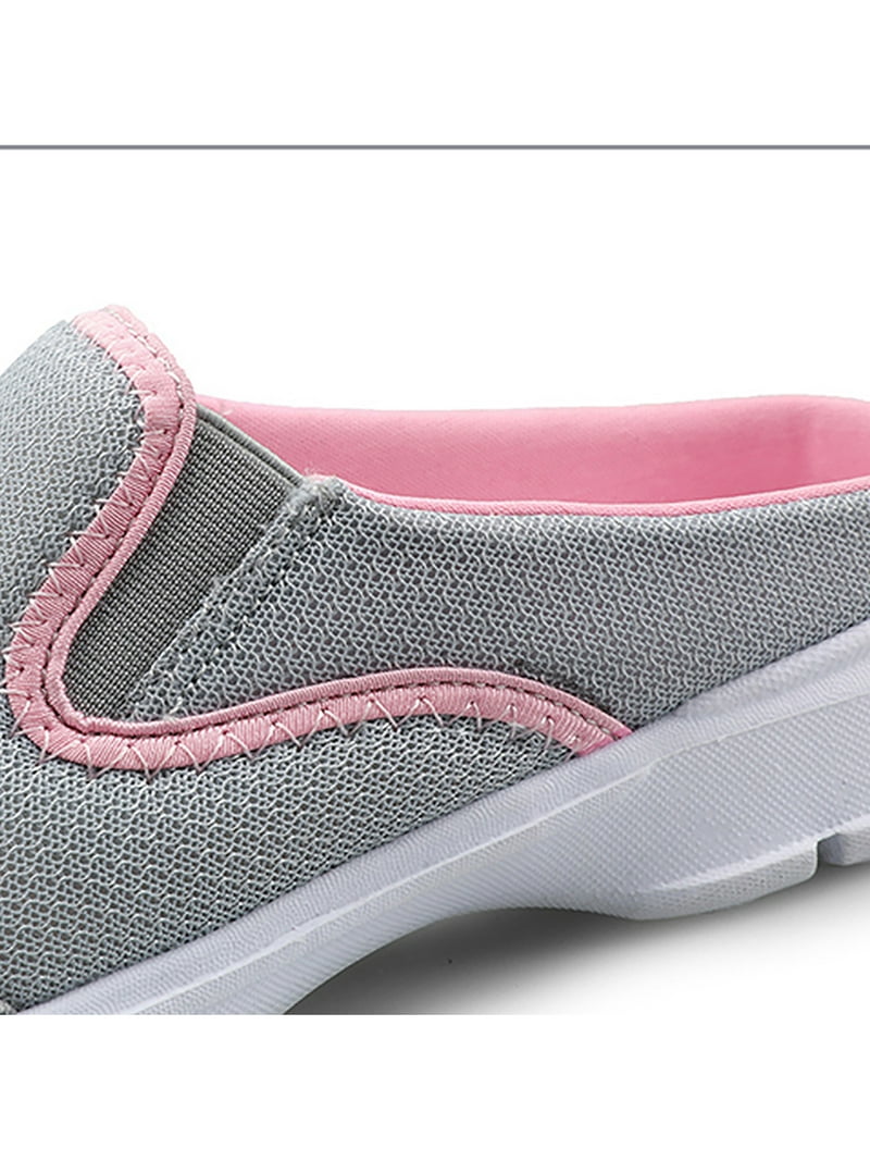 LUXUR Womens Open Back Sneakers Slip On Mules Shoes