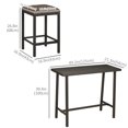 thumbnail image 3 of Outsunny Ensemble de Bar de Patio 5 Pcs avec Tabourets en Rotin Table en Acier Marron, 3 of 10