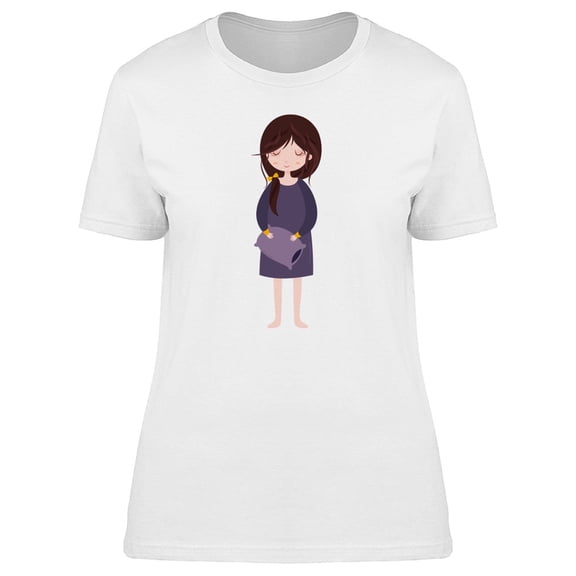 Cute Girl With Pajamas Cartoon Tee Women's -Image by Shutterstock