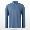 thumbnail image 5 of Plus Size Golf Shirts for Men Long Sleeve Button Collared Tshirts Shirt Big & Tall M-5X Casual Solid Stretchy Pullover Slim Breathable Workout Tops, 5 of 8