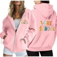 thumbnail image 2 of Womens Hoodie Oversized Sweatshirt Casual Daily Wear Zip Up Outfit Women's Hoodies & Sweatshirts Long Sleeve Pullover With Hood For Everyday School Season And Versatile Styling, 2 of 6