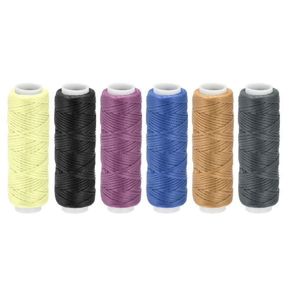 13 Yards 150D/0.8mm Cold Colors Leather Sewing Threads Polyester Waxed Cords 6 Pack