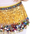 thumbnail image 3 of Bufanda de Cadera de Danza Del Vientre con Monedas de Oro Colgantes de Gasa de Estilo Fino con Decoración de de Imitación de Lentejuelas, Re Amarillo Baoblaze Bufanda de cadera para danza del vientre para mujer, 3 of 8
