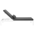 thumbnail image 2 of Modway Chaise Longue de Patio en Aluminium Perspective, Blanc et Charbon, 2 of 6