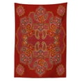 thumbnail image 2 of Red Mandala Outdoor Tablecloth, Moroccan Persian Design Oriental Rectangular Paisley Floral Print, Decorative Washable Fabric Picnic Table Cloth, 58 X 84 Inches,Burngundy Blue and White, by Ambesonne, 2 of 2