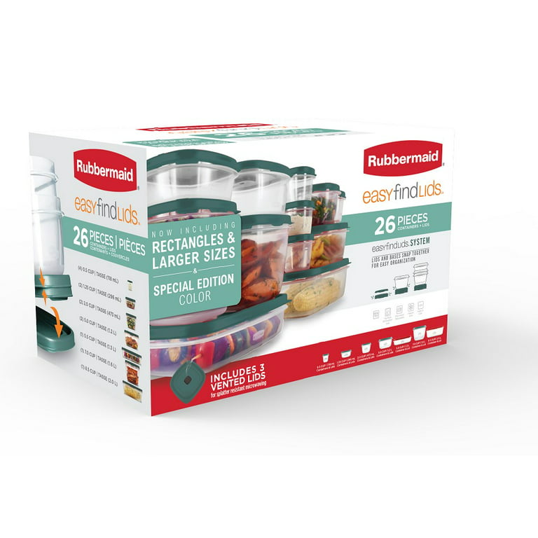 Rubbermaid Easy Find Lids 5.5-cup Rectangle Value Pack