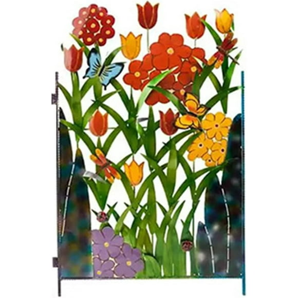 Wrought Iron Metal Silhouette Color Flower Garden Fence Rustproof Iron Barrier Flower