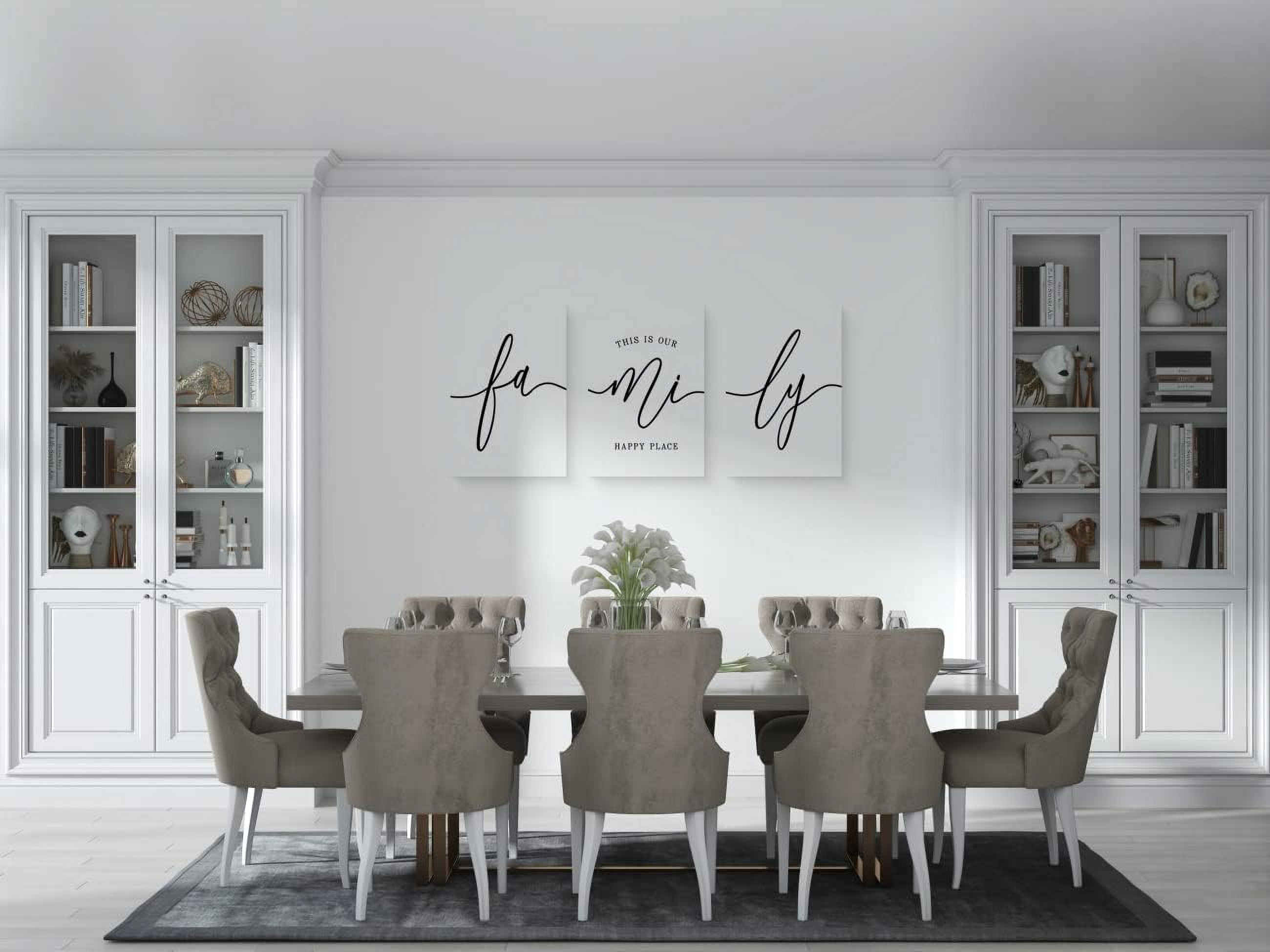 Family Wall Decor Home,Love Art Set of 3 Dining Room Modern Bedroom Decor, Living Signs for Home Office Hanging 12''''x16'''', Black and White 006