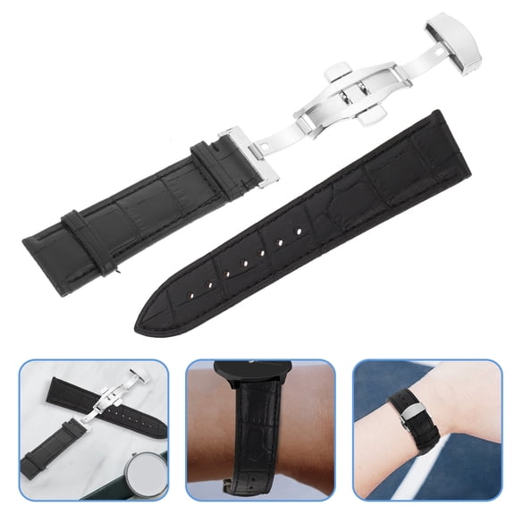 Worgeous Leather Watch Band Alligator Pattern Watch Strap Watch Band Replacement Watch Supply
